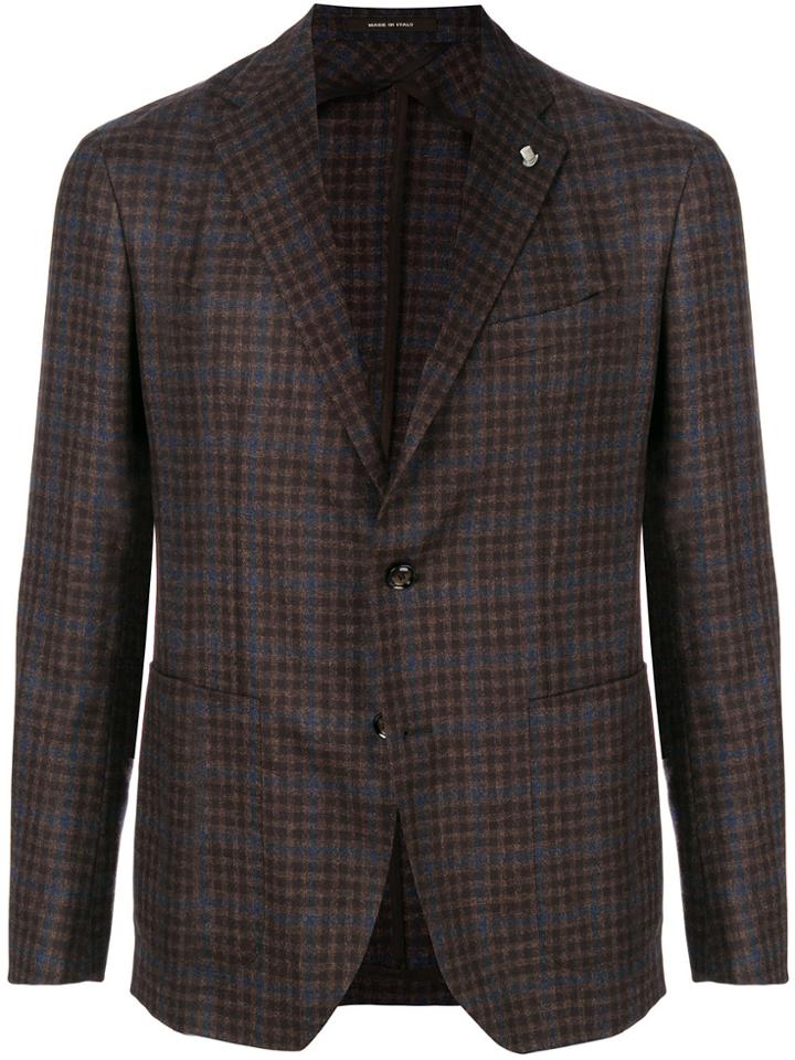 Tagliatore Checked Blazer - Brown