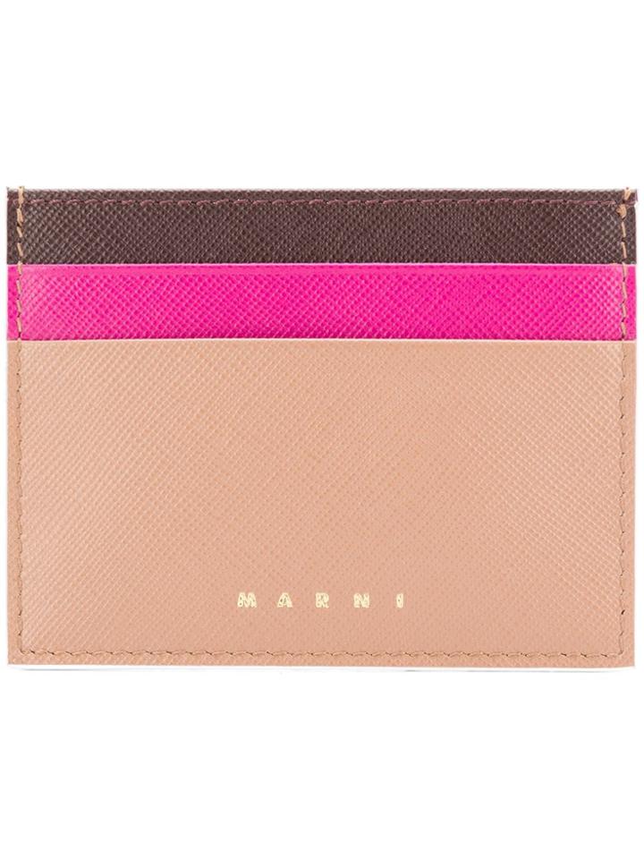 Marni Colour Blocked Card Holder - Nude & Neutrals