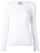 Prada Plain Jumper, Women's, Size: 38, White, Silk/cashmere