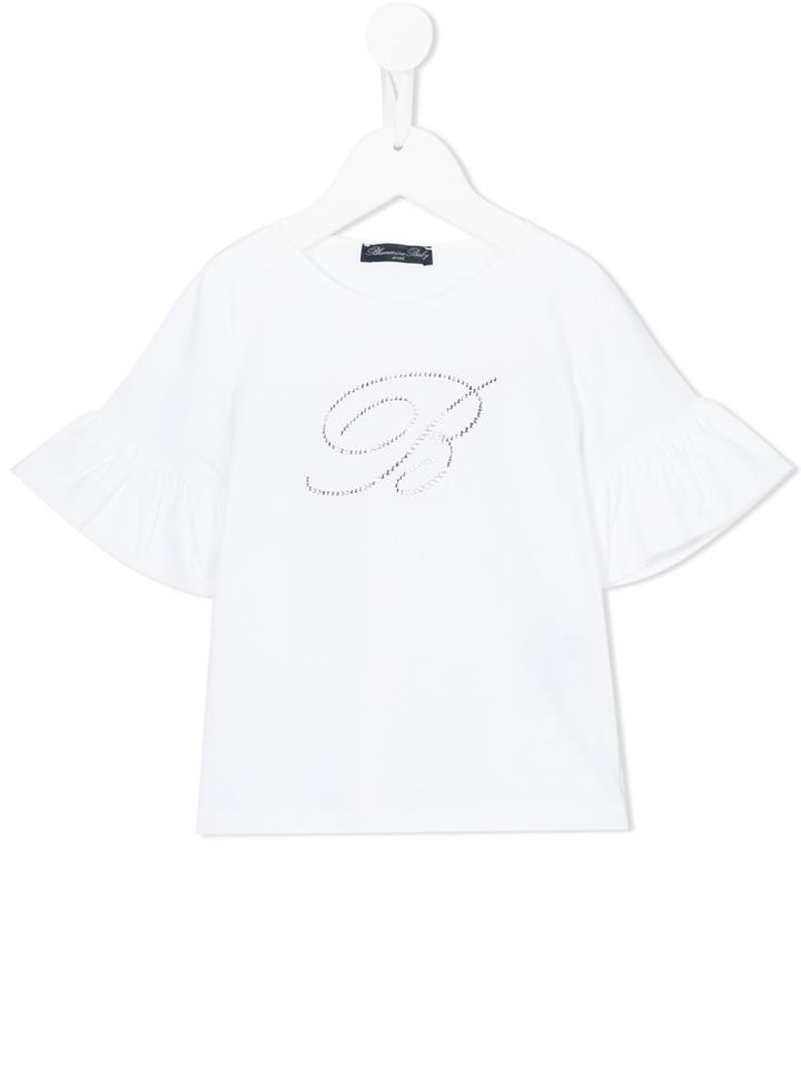 Miss Blumarine - Embellished T-shirt - Kids - Cotton/spandex/elastane - 2 Yrs, White