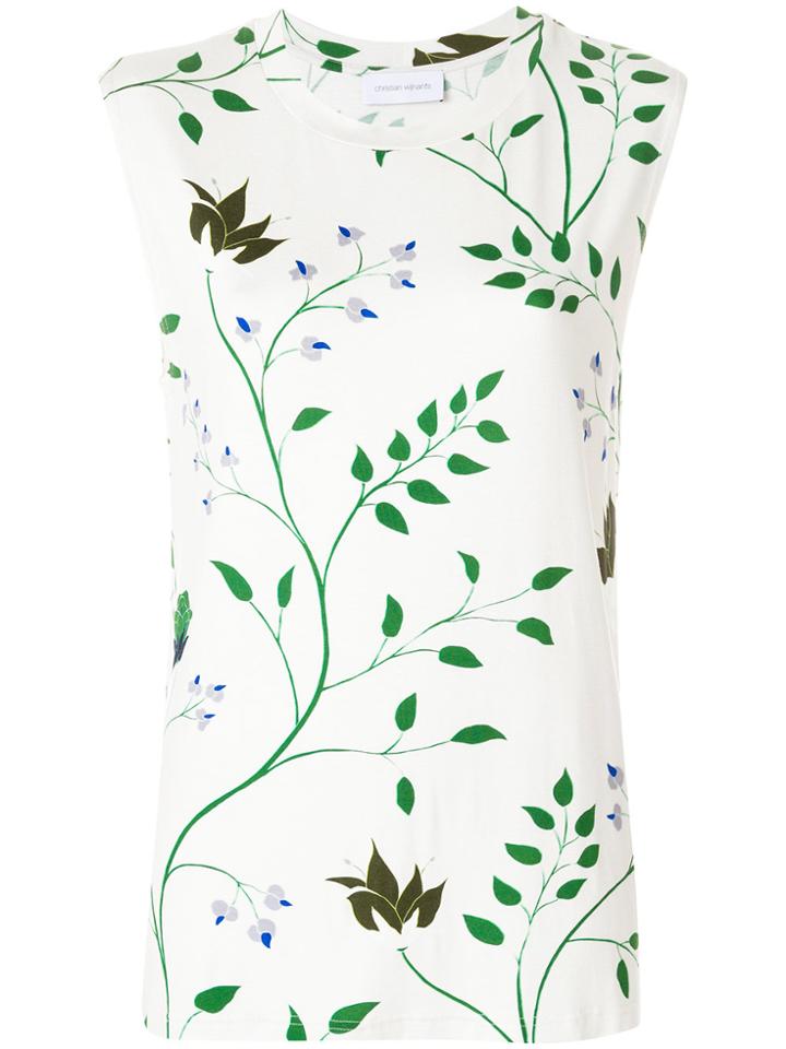 Christian Wijnants Floral Print Tank Top - White