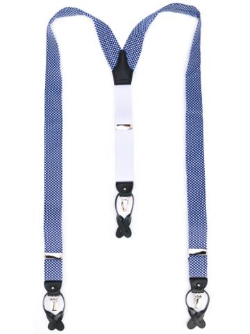 Albert Thurston - Checked Braces - Men - Silk - One Size, Blue, Silk