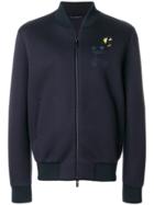 Fendi Frog And Butterfleyes Embroidered Bomber Jacket - Blue