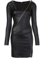 Jitrois Longsleeved Allover Zipper Dress, Women's, Size: 36, Black, Lamb Skin