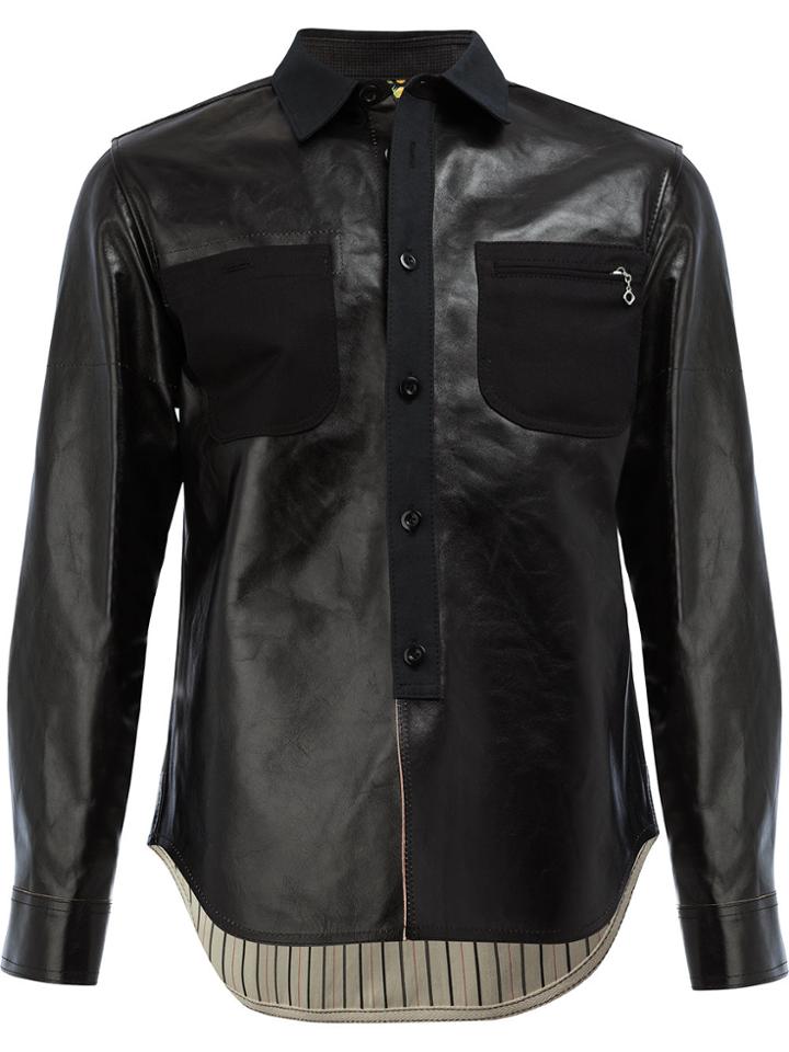 Junya Watanabe Comme Des Garçons Man Shirt Leather Jacket - Black