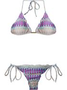 Brigitte Abstract Print Triangle Bikini Set, Women's, Size: P, Pink/purple, Polyamide/spandex/elastane