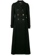 Miu Miu Long Double Breasted Coat - Black