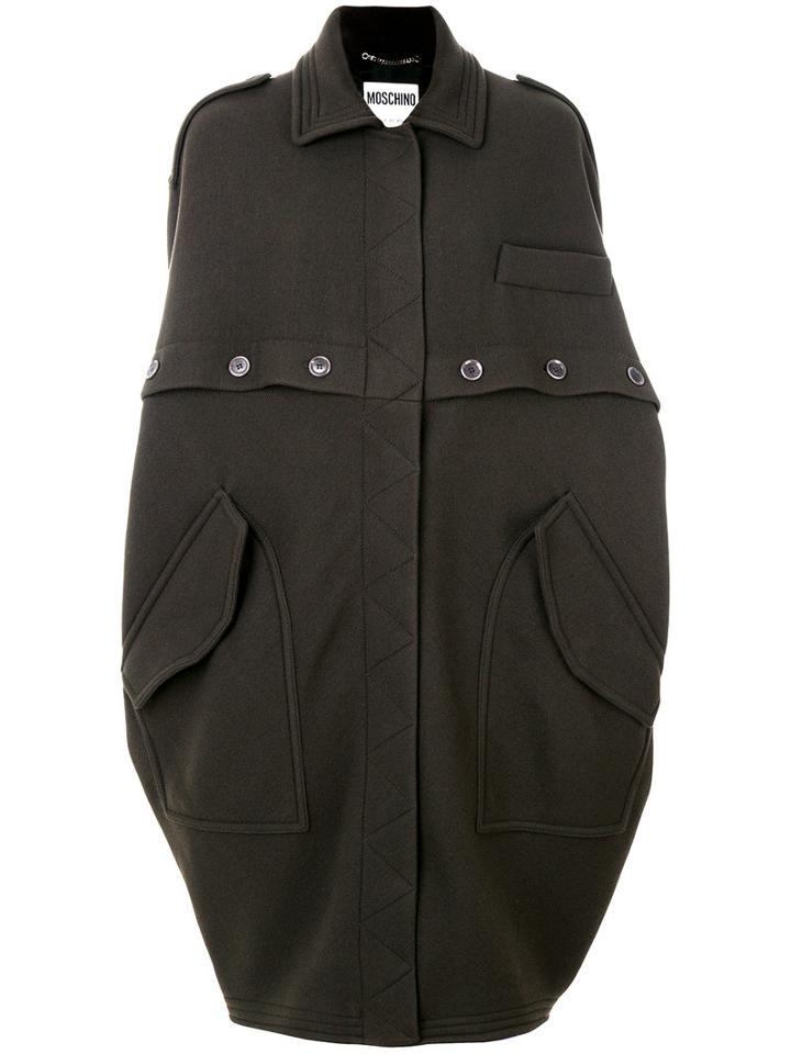 Moschino - Oversized Trench - Women - Polyamide/viscose/virgin Wool - 42, Brown, Polyamide/viscose/virgin Wool