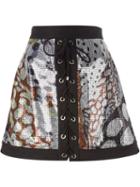Roberto Cavalli Sequin Lace-up A-line Skirt