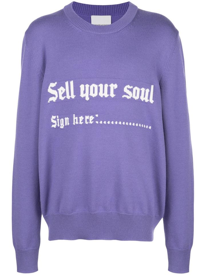 Nasaseasons Sell Your Soul Intarsia Jumper - Purple