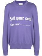 Nasaseasons Sell Your Soul Intarsia Jumper - Purple