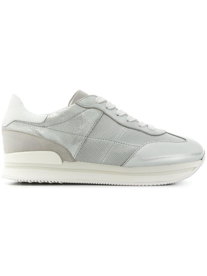 Hogan Perforated Panel Sneakers - Metallic