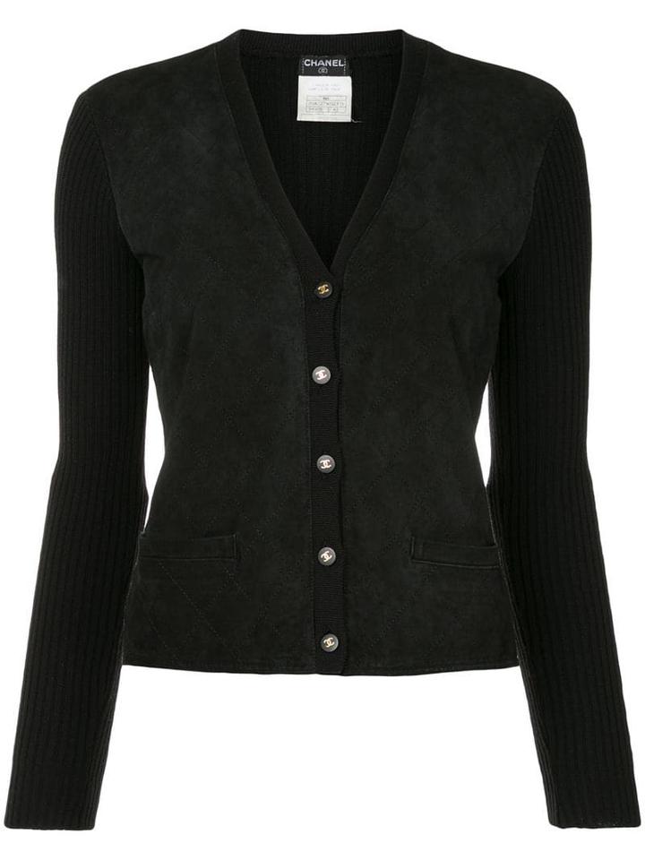 Chanel Pre-owned Quilted Buttoned Cardigan - Black