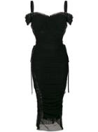 Dolce & Gabbana Ruched Lace-up Dress - Black