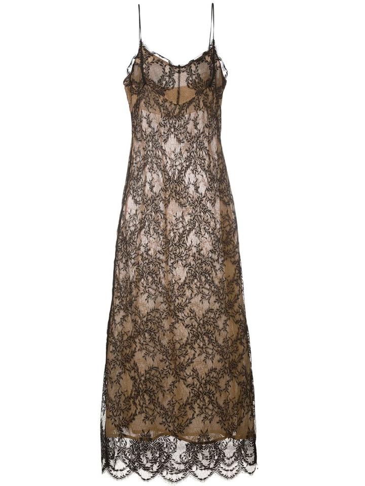 Erika Cavallini Lace Long Dress, Women's, Size: 42, Black, Polyamide/silk/polyester