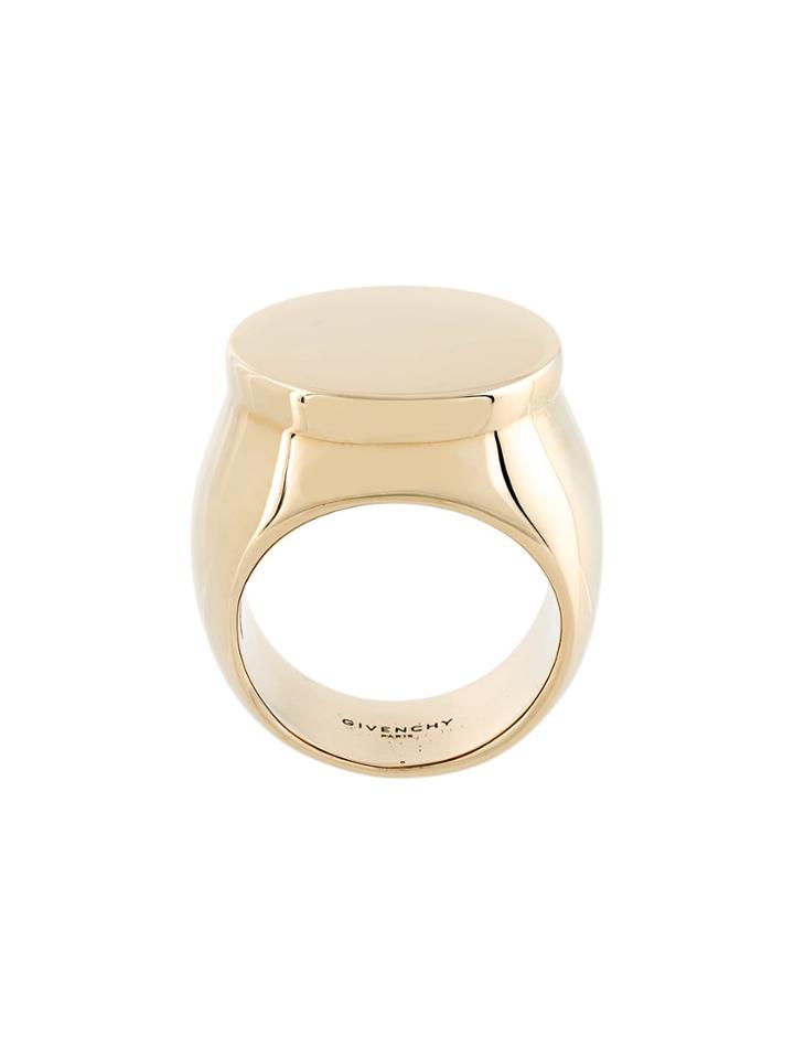 Givenchy Flat Top Signet Ring - Metallic
