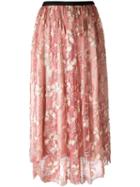 Msgm Lace Overlay Skirt, Women's, Size: 40, Pink/purple, Polyamide/polyester