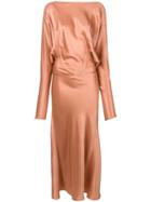 Victoria Beckham Long Satin Dress - Neutrals