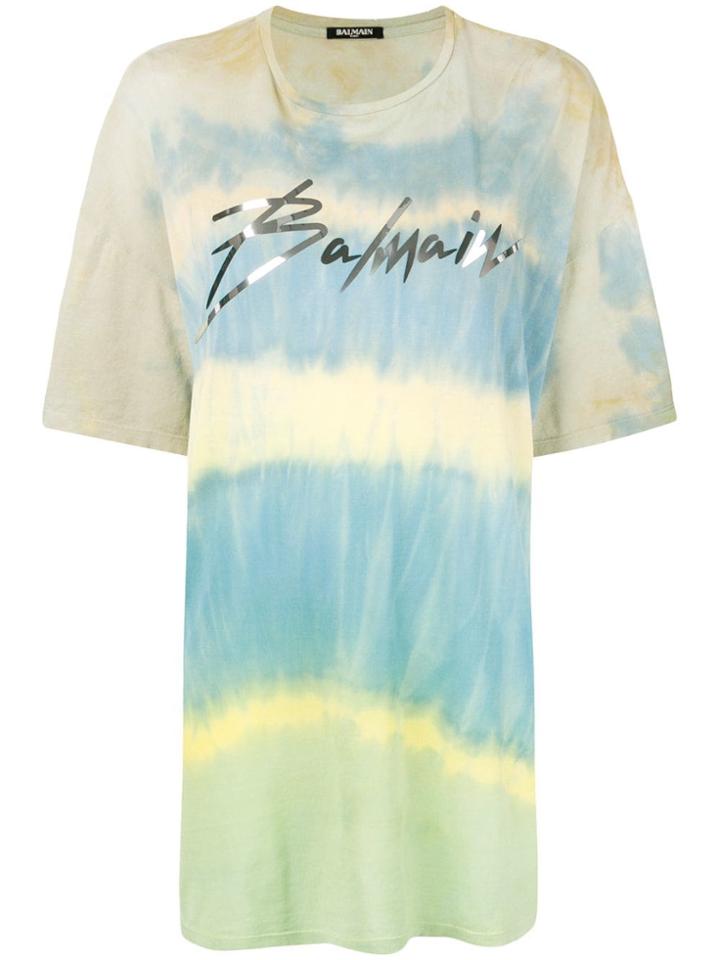 Balmain Oversized Tie-dye T-shirt - Green