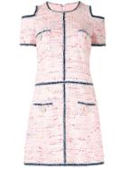 Edward Achour Paris Cold-shoulder Bouclé-tweed Dress - Pink