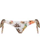 Blue Man Abstract Print Bikini Bottom, Women's, Size: M, Polyamide/spandex/elastane