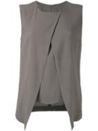 Eleventy - Folded Details Blouse - Women - Spandex/elastane/viscose - 40, Brown, Spandex/elastane/viscose