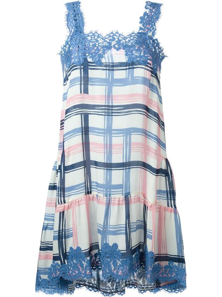 P.a.r.o.s.h. Lace Trim Checked Dress