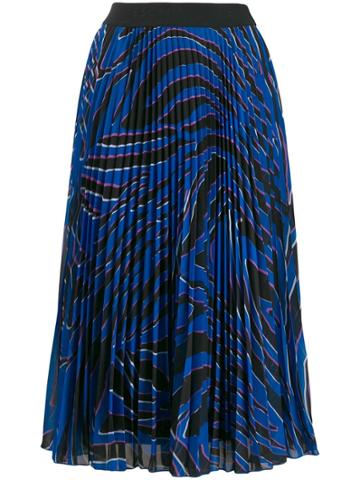 Escada Sport Pleated Print Skirt - Blue