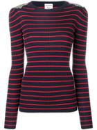 Semicouture Embellished Striped Sweater - Blue