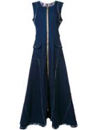 Natasha Zinko Long Denim Zip Dress, Women's, Size: 40, Blue, Cotton