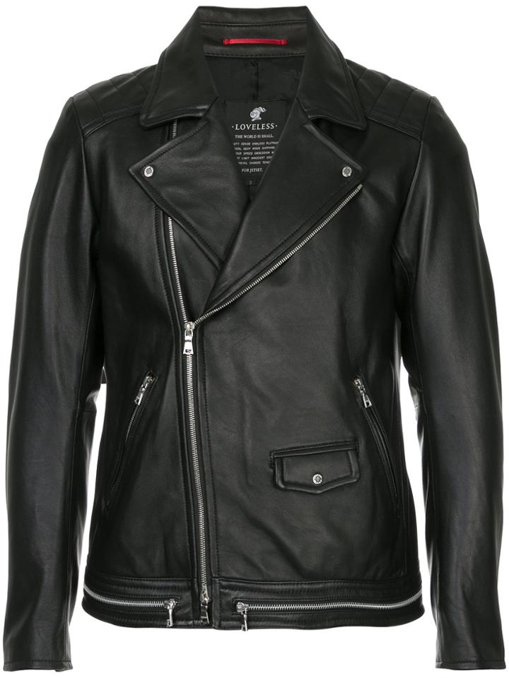 Loveless Zipped Biker Jacket - Black