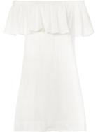 Anine Bing - Off-the-shoulder Dress - Women - Cotton/linen/flax - Xs, White, Cotton/linen/flax
