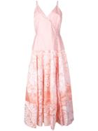 Rosie Assoulin Damask Wrap Front Midi Dress - Pink