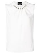 Boutique Moschino Beaded Collar Blouse - White