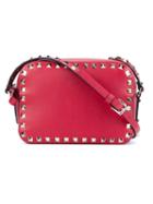 Valentino Garavani Rockstud Shoulder Bag, Women's, Red, Cotton/calf Leather