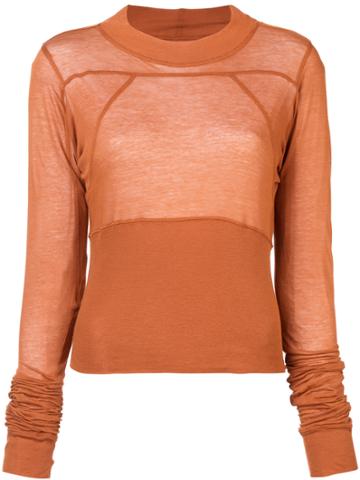 Rick Owens Cropped Plinth Blouse - Yellow & Orange