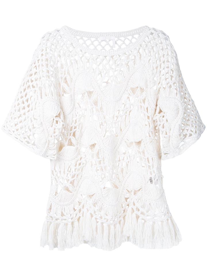 Chloé - Crocheted Top - Women - Silk/cotton - M, White, Silk/cotton