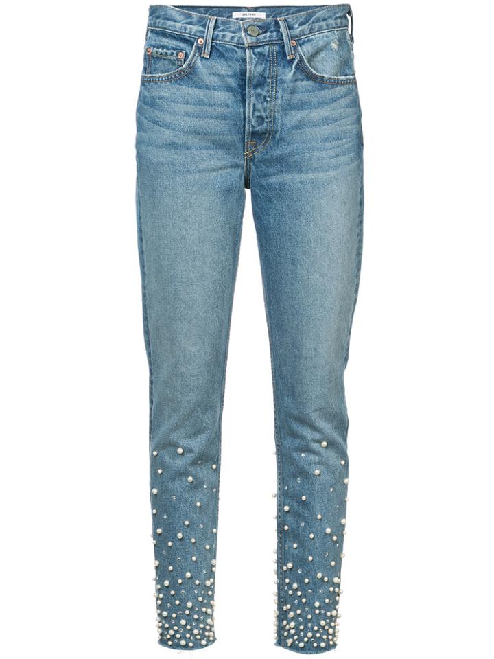 Grlfrnd Faux Pearl Detailed Slim Fit Jeans - Unavailable