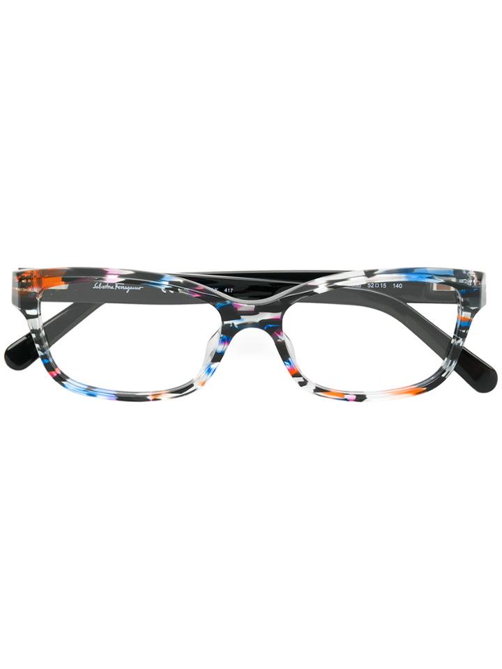 Salvatore Ferragamo Eyewear Square Frame Glasses - Black