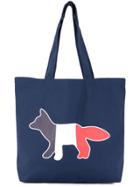 Maison Kitsuné Logo Print Tote - Blue