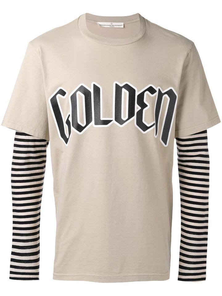 Golden Goose Deluxe Brand Layered Stripe Top, Men's, Size: Xs, Nude/neutrals, Cotton