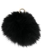 Yves Salomon Pom Pom Bag Charm - Black