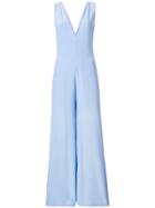 Semicouture Plunge Jumpsuit - Blue