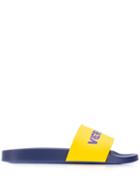 Versace Logo Print Slides - Yellow