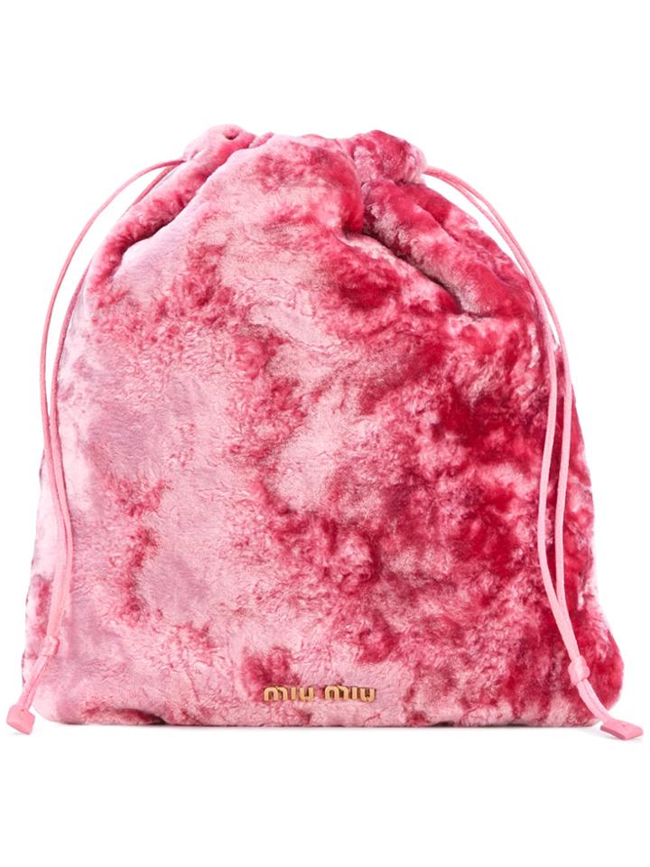 Miu Miu Drawstring Pocket Clutch - Pink & Purple