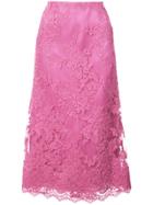 Marchesa Lace Midi Skirt - Pink & Purple