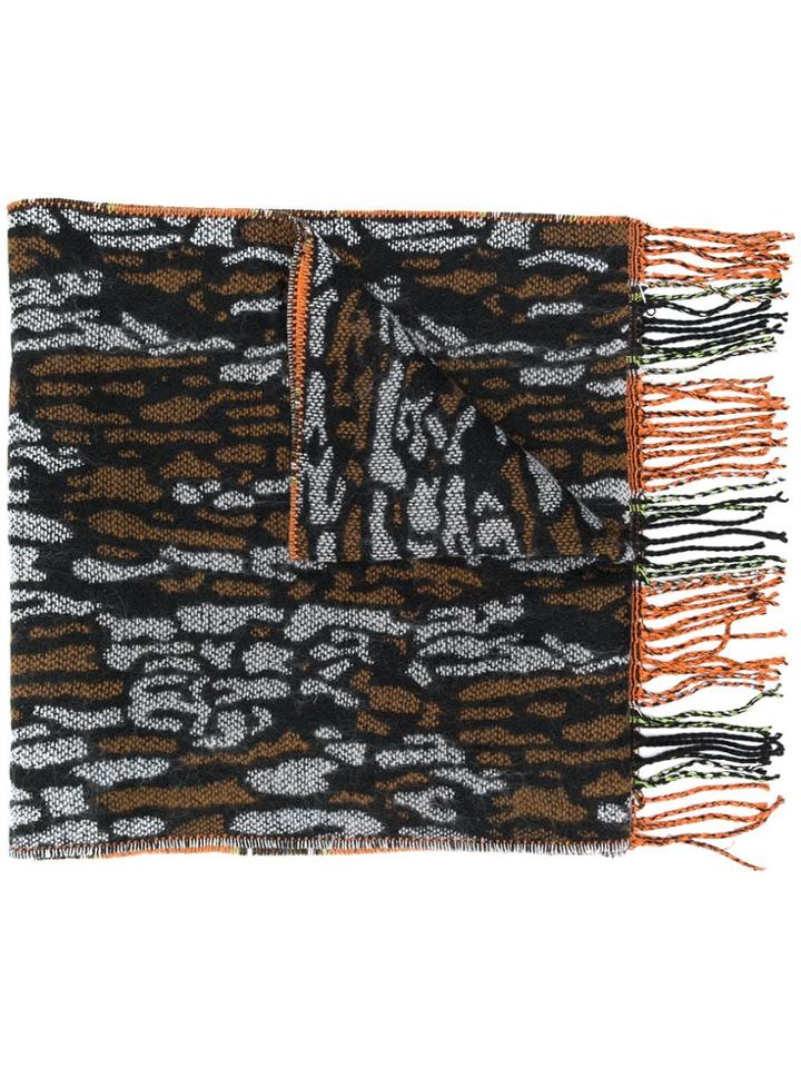 Stussy Reversible Knitted Scarf - Brown