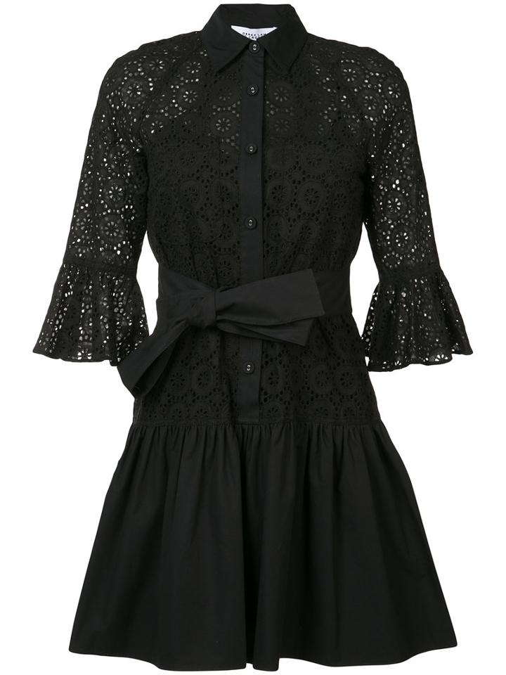 Derek Lam 10 Crosby Broderie Anglaise Shirt Dress, Women's, Size: 0, Black, Cotton/polyester
