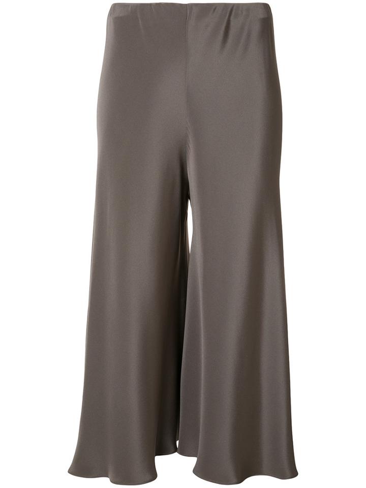 Peter Cohen Cropped Silk Trousers, Women's, Size: Small, Brown, Silk
