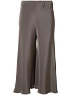 Peter Cohen Cropped Silk Trousers, Women's, Size: Small, Brown, Silk